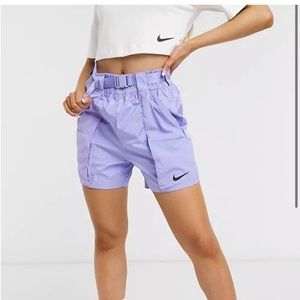 Nike Woven Buckle Shorts in Lilac